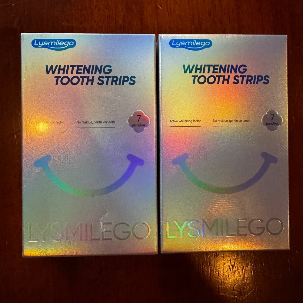 Lysmilego Whitening Tooth Strips 2 Boxes 14 Pairs Active White Factor Peppermint
